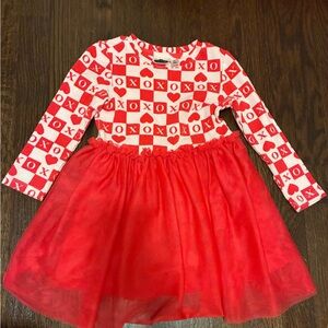 Red and White Kids Casual Dress